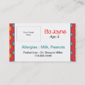 Mammie-kaart Contactkaartje (Achterkant)