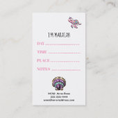 *~* mammie kaart - HALLO afspeeldatum Glitter Merm Visitekaartje (Achterkant)