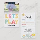 *~* Mammie-kaart - Play Date Card Playful Colors Visitekaartje (Voorkant / Achterkant)
