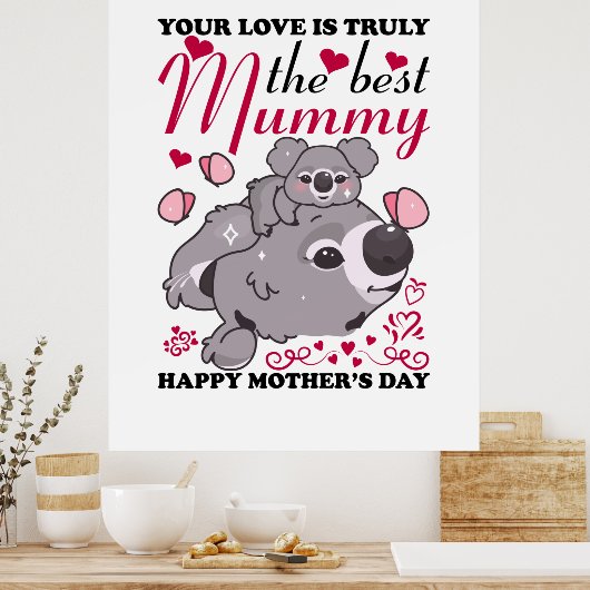 Mammie Kunst de beste mama Poster (Keuken)