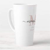mammie legant script mam monogram subtiel roze latte mok (Linkerhoek)