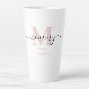 mammie legant script mam monogram subtiel roze latte mok