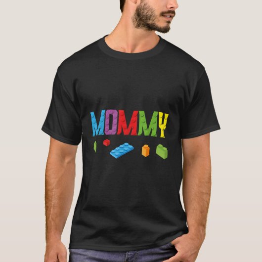 Mammie Master Builder Building Bricks Blocks Famil T-shirt (Voorkant)