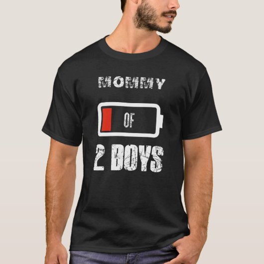 Mammie met 2 Moederdag met lage batterijduur voor  T-shirt (Voorkant)