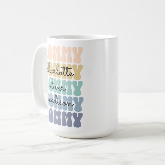Mammie Modern mam Kinder Names Moederdag Gift Koffiemok (Voorkant links)