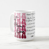Mammie Modern mam Moederdag Cadeaubon Koffiemok (Voorkant links)