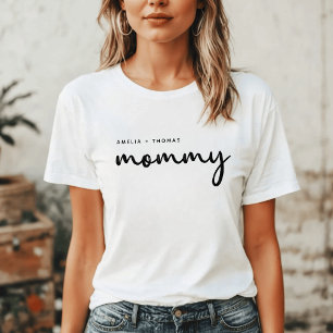 mammie Moderne minimalistische moeder Kinder nam T-shirt