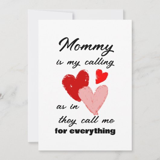 Mammie Moederdag Funny Quote Red Pink Hearts Kaart (Voorkant)