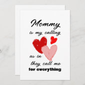 Mammie Moederdag Funny Quote Red Pink Hearts Kaart (Voorkant / Achterkant)