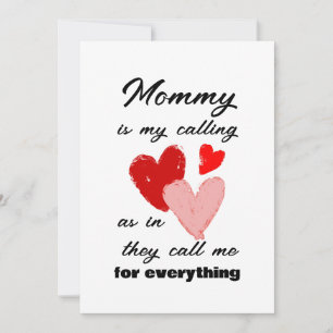 Mammie Moederdag Funny Quote Red Pink Hearts Kaart