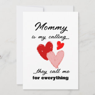 Mammie Moederdag Funny Quote Red Pink Hearts Kaart
