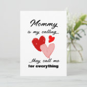 Mammie Moederdag Funny Quote Red Pink Hearts Kaart (Staand voorkant)