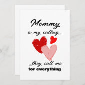Mammie Moederdag Funny Quote Red Pink Hearts Kaart (Voorkant / Achterkant)