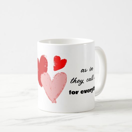 Mammie Moederdag Funny Quote Red Pink Hearts Koffiemok (Voorkant rechts)