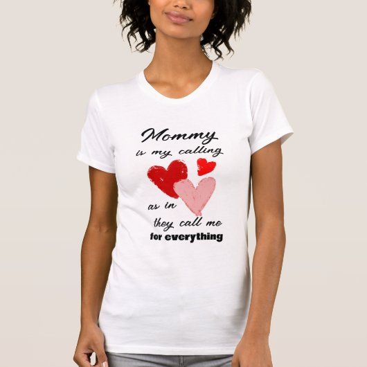 Mammie Moederdag Funny Quote Red Pink Hearts T-shirt (Voorkant)