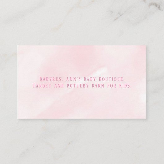 Mammie moet het griffie van het Baby shower van ee Visitekaartje (Achterkant)