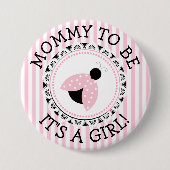 "Mammie moet roze zijn" Button Baby shower (Voorkant)