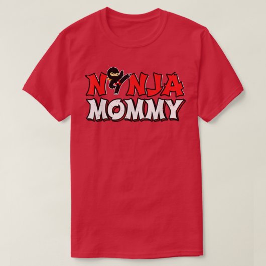 Mammie Ninja Shirt - Mam van de Birthday Ninja voo (Design voorkant)