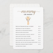 Mammie of papa - Baby shower game Enclosure Card Informatiekaartje (Voorkant / Achterkant)
