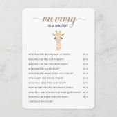 Mammie of papa - Baby shower game Enclosure Card Informatiekaartje (Voorkant)