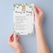 Mammie of papa Beer Greenery Baby shower Game Card Flyer (Hand)