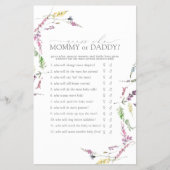 Mammie of papa Game Pastel Wildflower Shower Flyer (Voorkant)