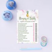Mammie of papa Pineapple Summer Baby shower Game Flyer (Enkel)
