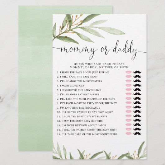 Mammie of pappie spel grove gouden seksneutraal (Voorkant / Achterkant)