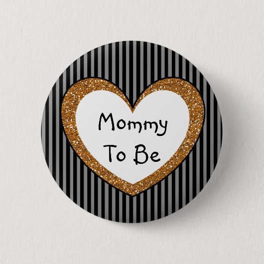 Mammie om Baby shower Button Black Gold te worden (Voorkant)