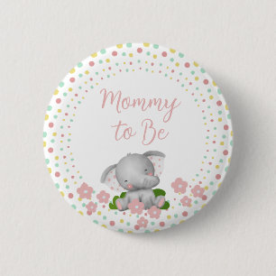 Mammie om Baby shower Button te worden - Roze olif