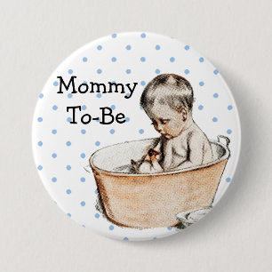 Mammie om Baby shower Button te zijn