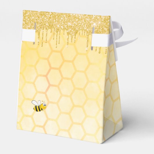 Mammie om Baby shower glitter druppels te worden b Bedankdoosjes (Achterkant)