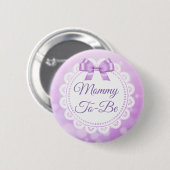 Mammie om Baby shower Paarse Button te worden (Voorkant /achterkant)