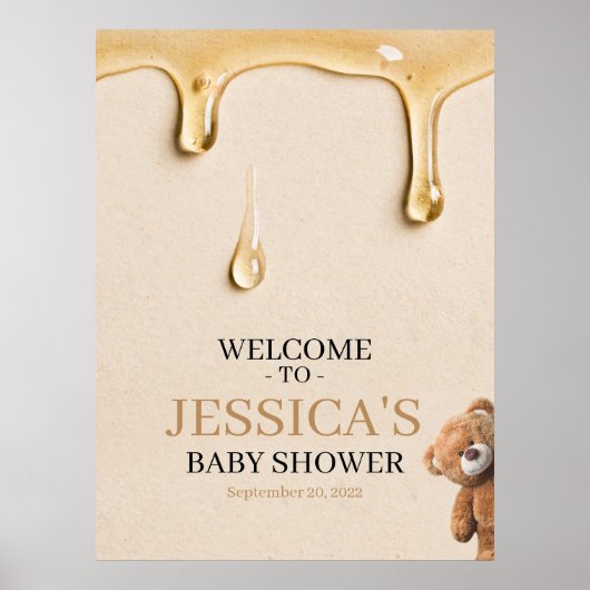 Mammie om Baby shower Poster van Teddy Bear te wor (Voorkant)