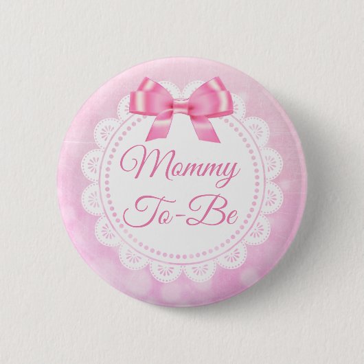 Mammie om Baby shower roze Button te worden (Voorkant)