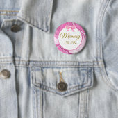 Mammie om Baby shower roze en goud te zijn Ronde Button 5,7 Cm (In situ)