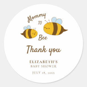 Mammie om Baby shower te worden Dank je Cute Yello Ronde Sticker