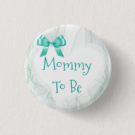 Mammie om Blauwgroen Tulle Baby shower Button te w (Voorkant)