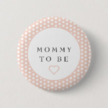 Mammie om een baby shower knop te worden met poka-