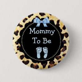 Mammie om een Baby shower te worden van de Leopard Ronde Button 5,7 Cm