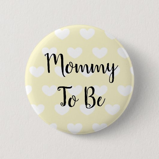 Mammie om Geel Baby shower Button te zijn (Voorkant)