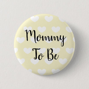 Mammie om Geel Baby shower Button te zijn