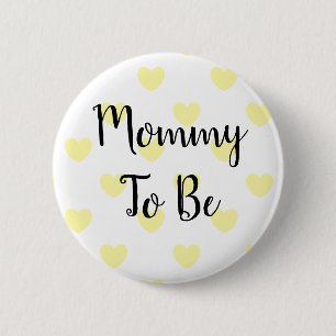 Mammie om Geel Baby shower Button te zijn