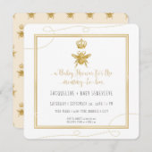 Mammie om goud te worden Glitter Gele Baby Uitnodi Kaart (Voorkant / Achterkant)