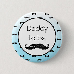 Mammie om het Baby shower Mustache te worden Ronde Button 5,7 Cm