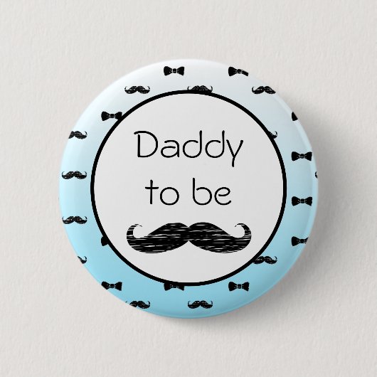 Mammie om het Baby shower Mustache van de jongen t Ronde Button 5,7 Cm (Voorkant)