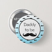 Mammie om het Baby shower Mustache van de jongen t Ronde Button 5,7 Cm (Voorkant /achterkant)
