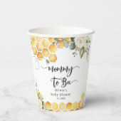 Mammie om hommel baby shower papieren bekers (Achterkant)