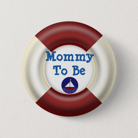 Mammie om Nautical Baby shower Button te worden (Voorkant)