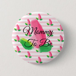 Mammie om Rosebud Pink Baby shower Button te zijn